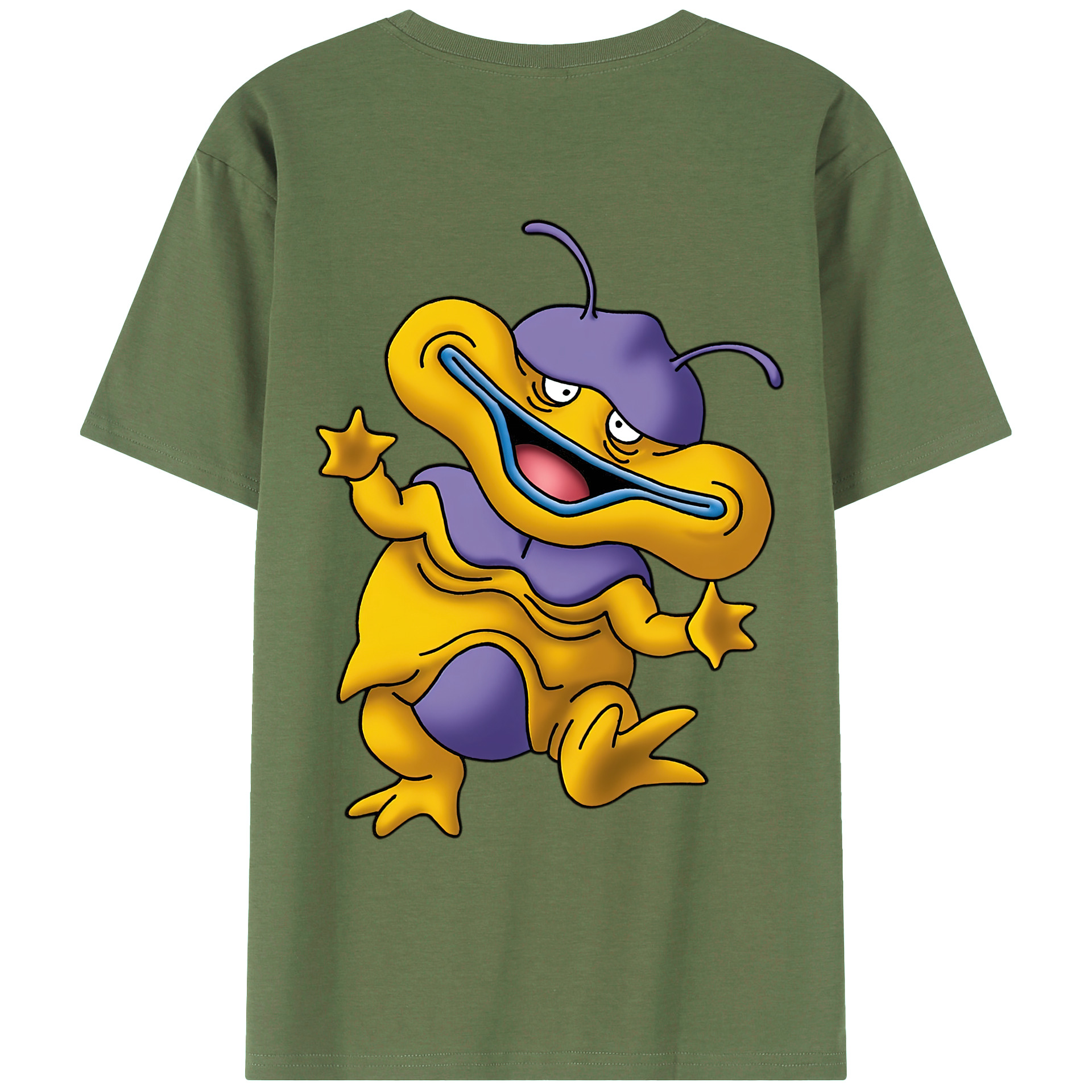 （画像用） ドラゴンクエスト Doragon Kuesuto Dragon Quest 綿100％ メンズ半袖Tシャツ（バックプリント） 通気性